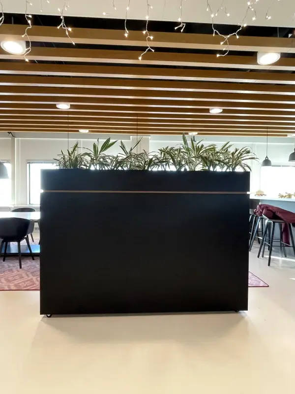 Na: zijkant van de zwarte roomdivider